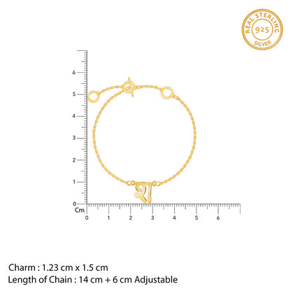 Golden Personalised Hindi Initial Bracelet