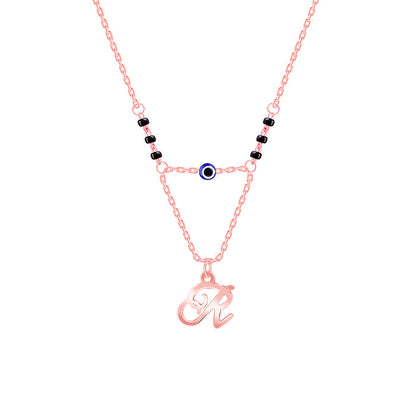 Rose Gold Personalised Evil Eye Mangalsutra Necklace