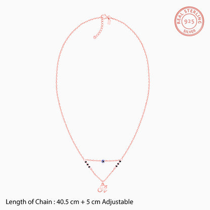 Rose Gold Personalised Evil Eye Mangalsutra Necklace