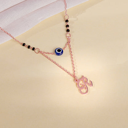 Rose Gold Personalised Evil Eye Mangalsutra Necklace