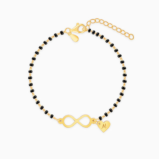 Golden Personalised Infinity Love Mangalsutra Bracelet