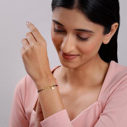 Golden Personalised Infinity Love Mangalsutra Bracelet