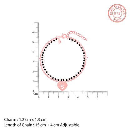 Rose Gold Heartfelt Initial Mangalsutra Bracelet