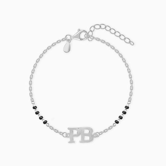 Silver Signature Initial Mangalsutra Bracelet