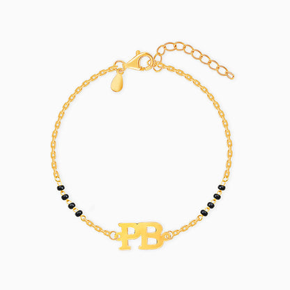 Golden Signature Initial Mangalsutra Bracelet