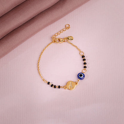 Golden Personalised Nazariya Kids Bracelet (2 - 8 Years)