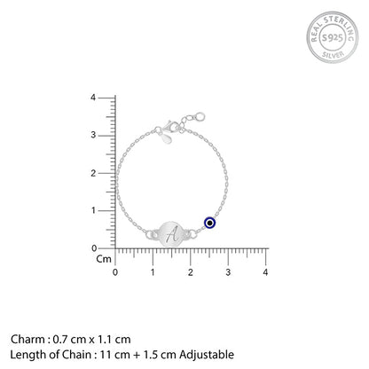Silver Personalised Envy Gaze Kids Bracelet (0 - 2 Years)