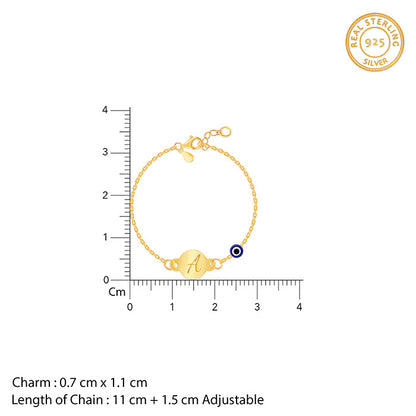 Golden Personalised Envy Gaze Kids Bracelet (0 - 2 Years)