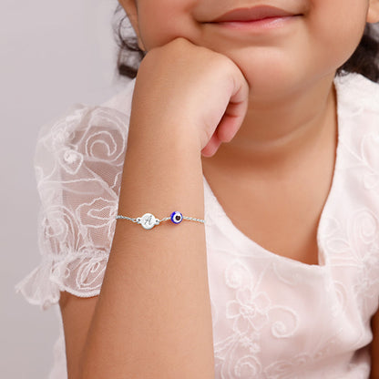 Silver Personalised Envy Gaze Kids Bracelet (2 - 8 Years)