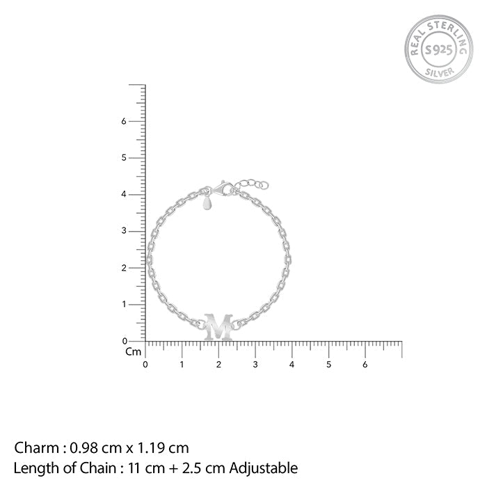 Silver Personalised Initial Kids Bracelet (0 - 2 Years)