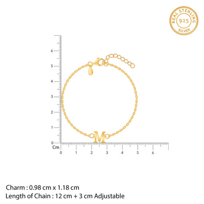 Golden Personalised Initial Kids Bracelet (2 - 8 Years)