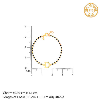 Golden Personalised Initial Nazariya Kids Bracelet (0 - 2 Years)