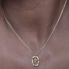 Colourful Stones Initial Necklace- 18k Gold Vermeil