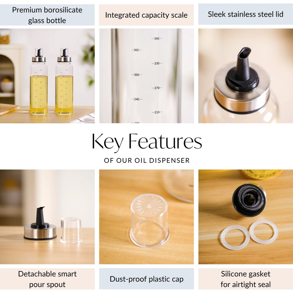 Pair Of Olive Oil And Vinegar Glass Bottle 500ml