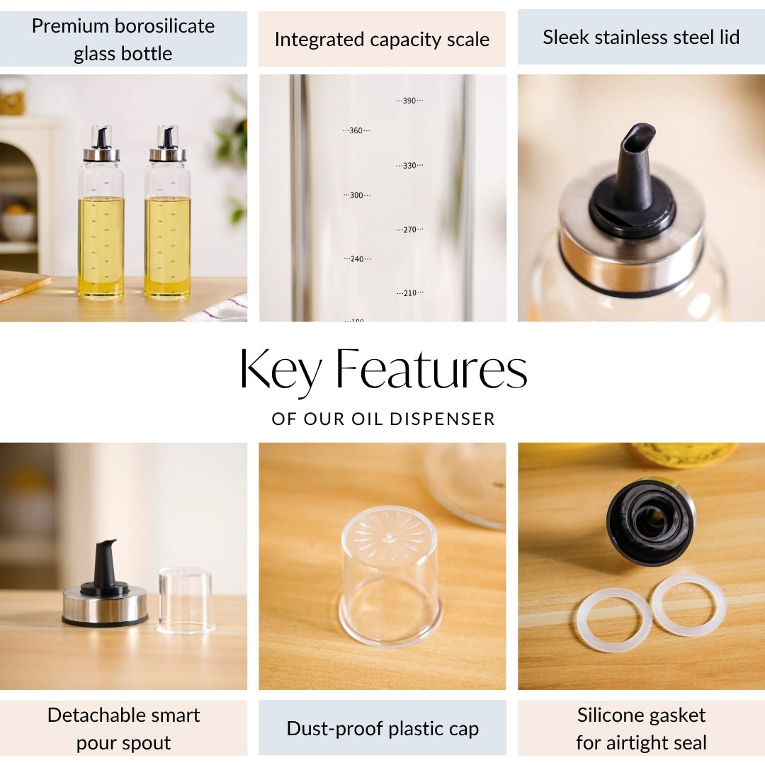 Pair Of Olive Oil And Vinegar Glass Bottle 500ml