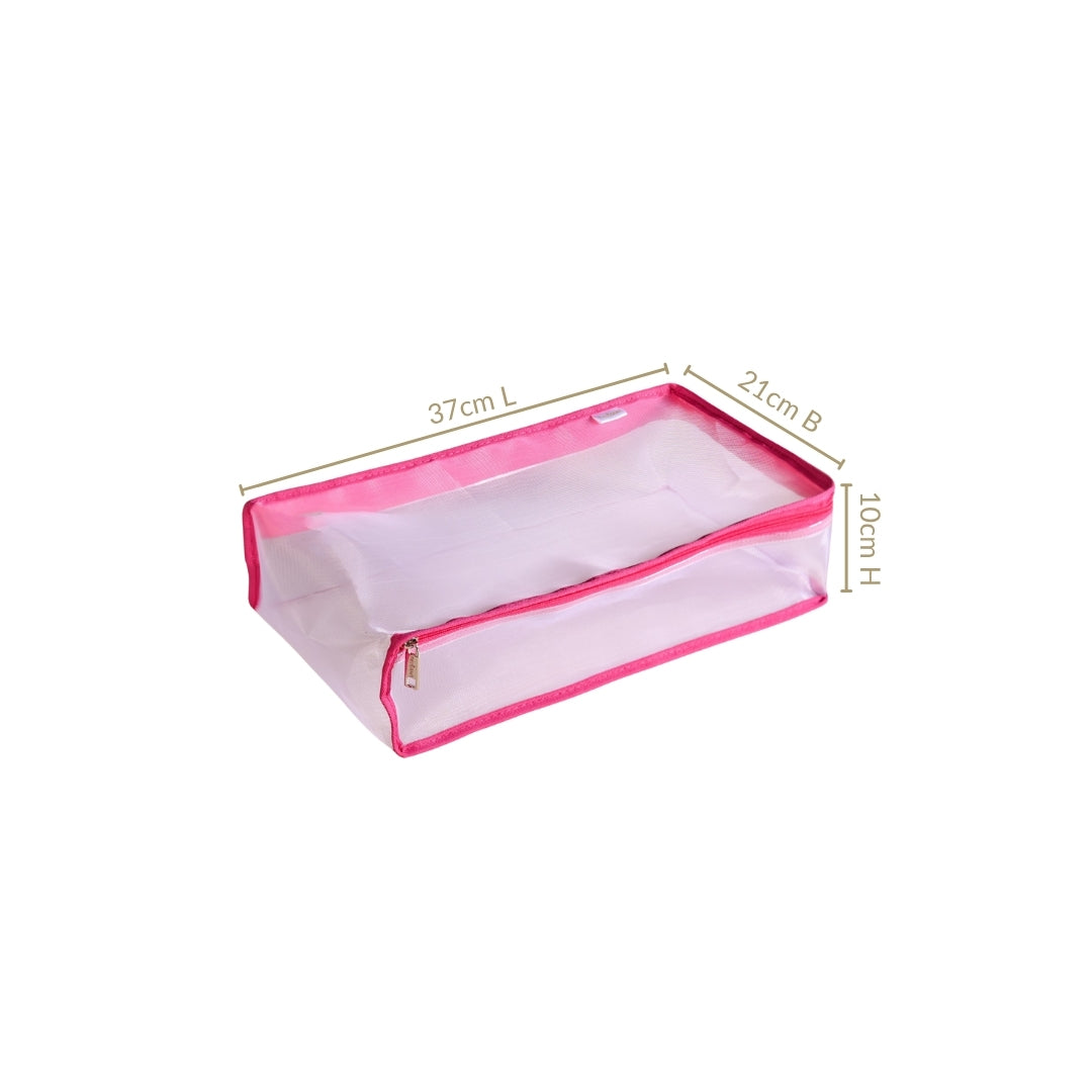 Pair Of Wardrobe Organisers With Zipper In Pink