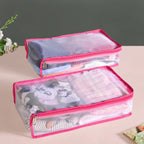 Pair Of Wardrobe Organisers With Zipper In Pink