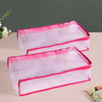 Pair Of Wardrobe Organisers With Zipper In Pink
