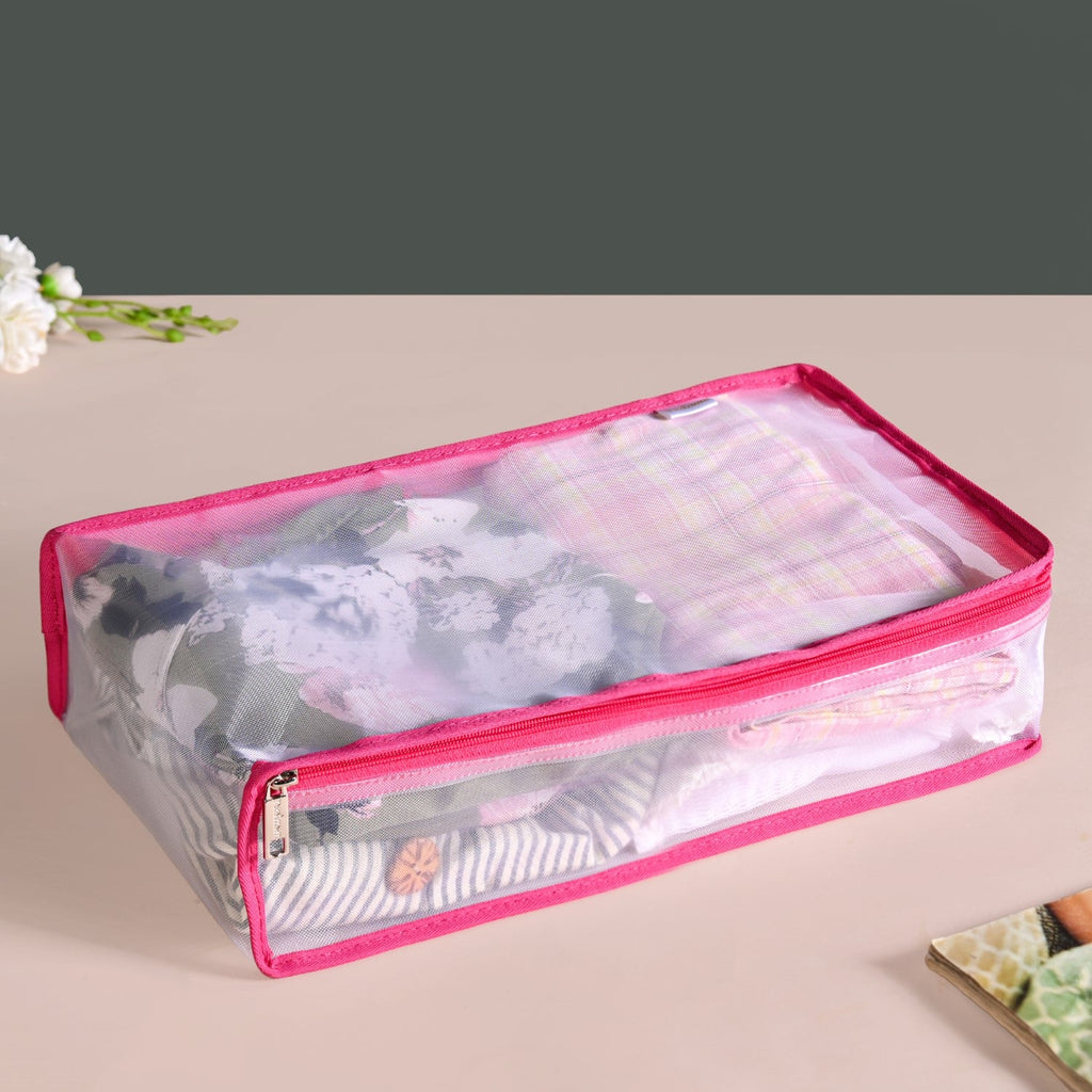 Pair Of Wardrobe Organisers With Zipper In Pink