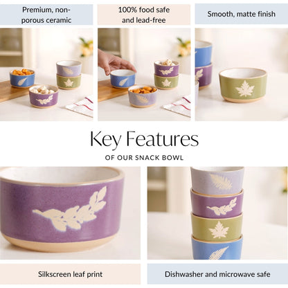 Monsoon Leaf Snack Bowl Set Of 4 180ml
