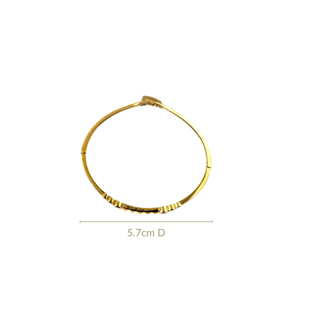 Patterned Diamond Gold Statement Bracelet