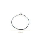 Patterned Diamond Silver Statement Bracelet