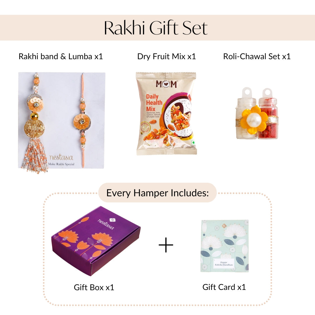 Peach Rakhi Lumba Gift Box