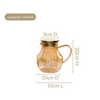 Premium Fluted Amber Borosilicate Glass Jug 1550ml