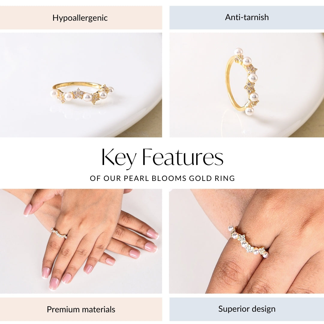 Pearl Blooms Gold Ring