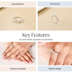 Pearl Blooms Silver Ring