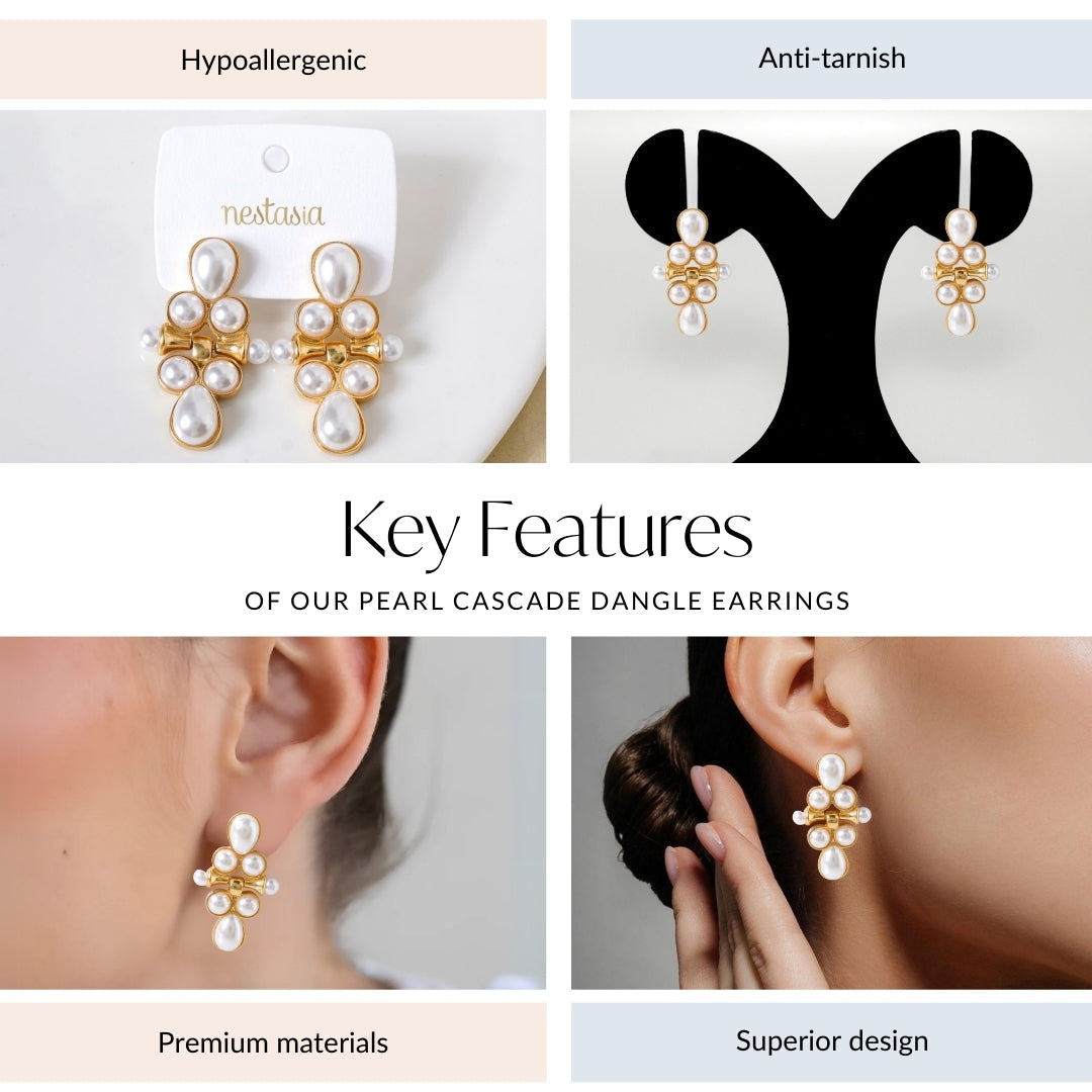 Pearl Cascade Dangle Earrings