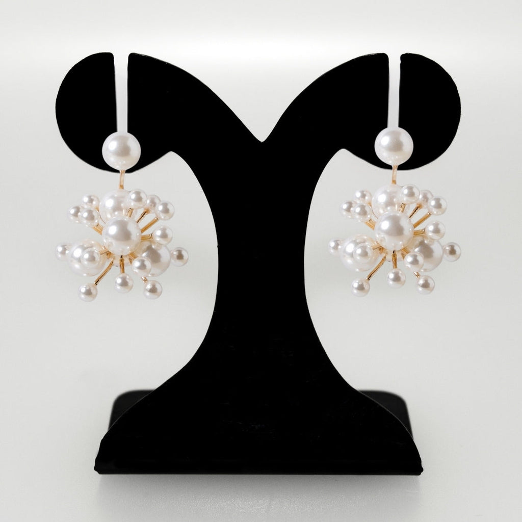 Pearl Cluster Jacket Earrings