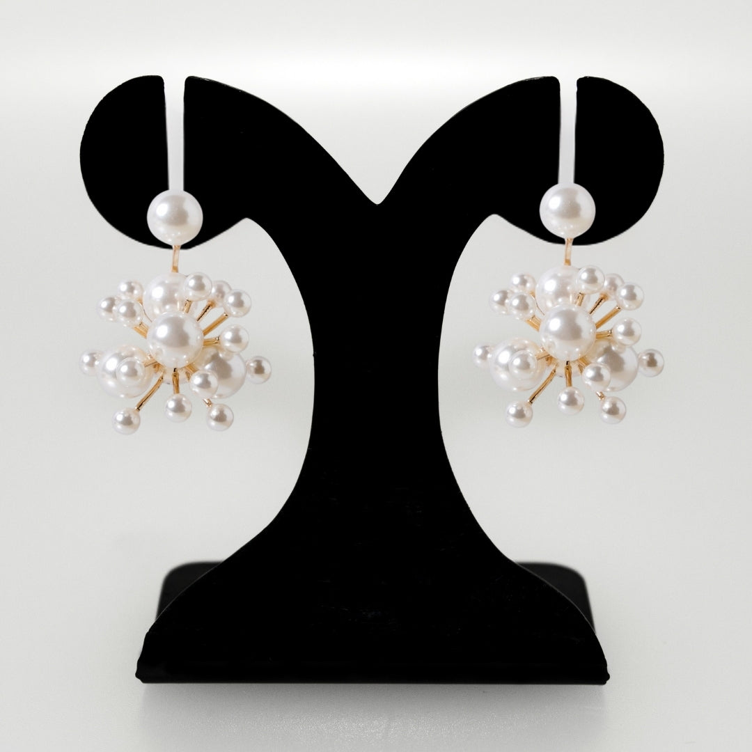 Pearl Cluster Jacket Earrings