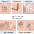 Pearl Detail Net Thali Covers Set Of 2