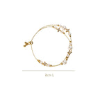 Pearls And Stars Double String Gold Bracelet