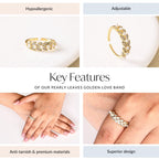 Pearly Leaves Golden Love Band