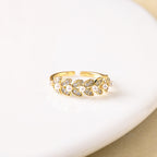 Pearly Leaves Golden Love Band