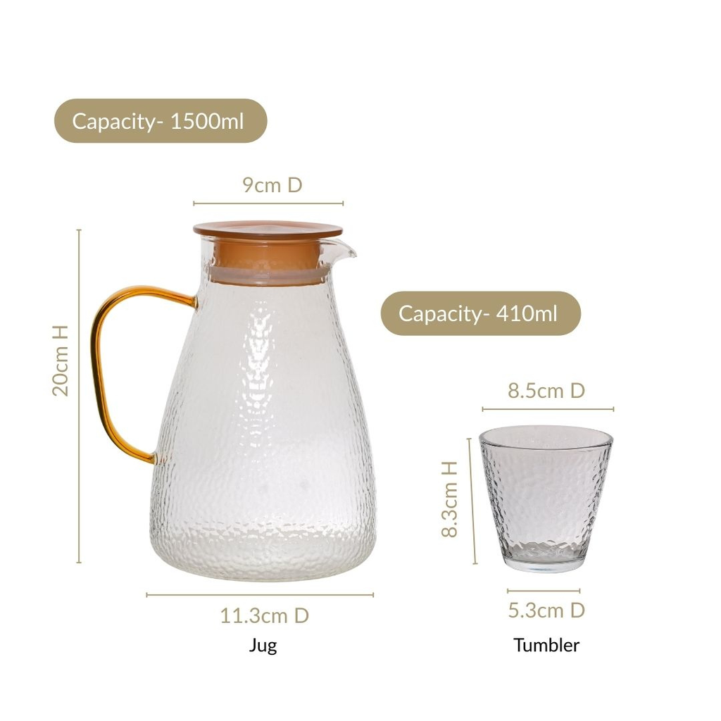 Pebble Design Jug And Glass Set Of 7