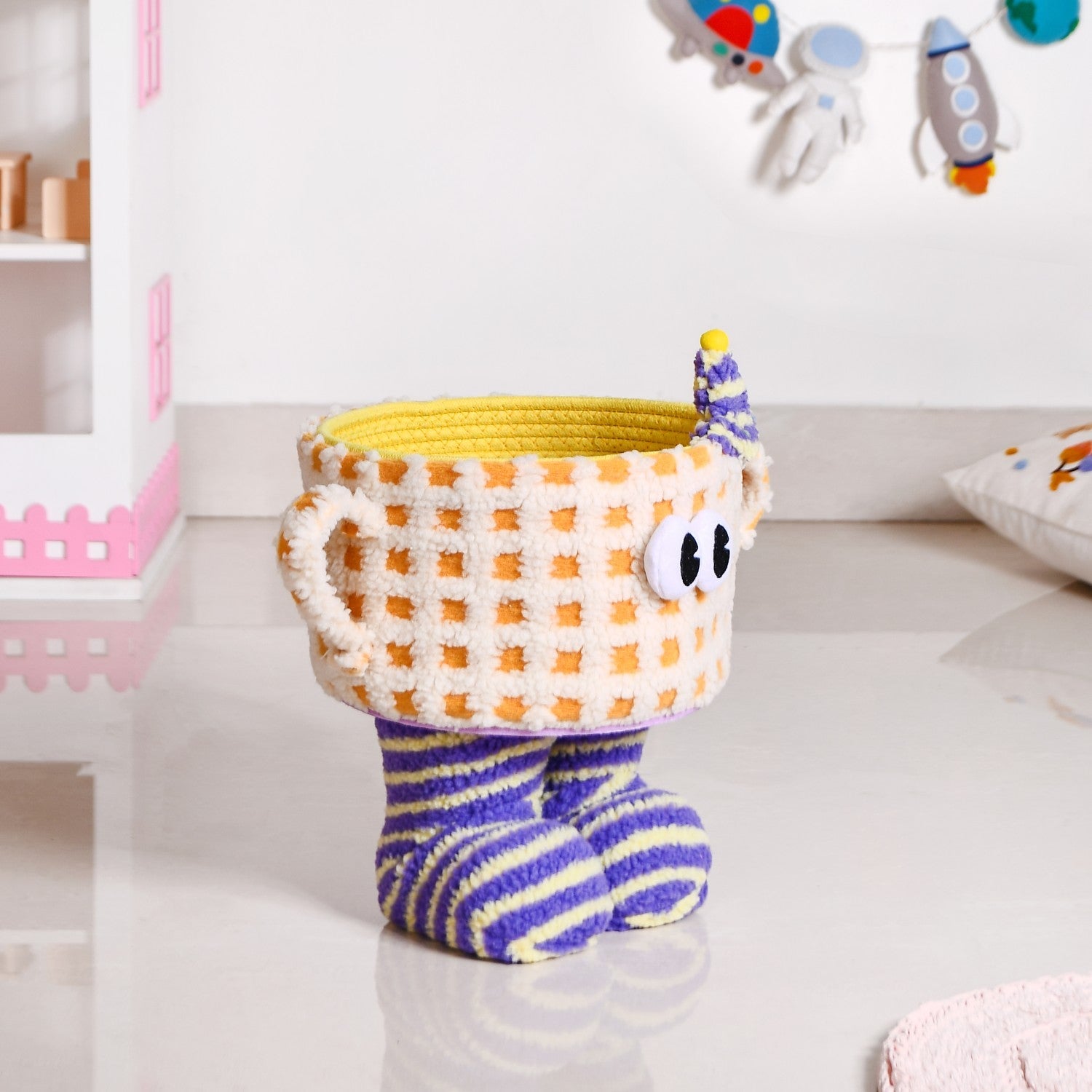 Peek-a-Boo Plush Buddy Storage Basket