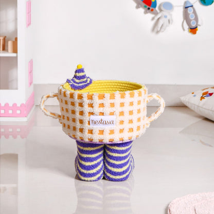 Peek-a-Boo Plush Buddy Storage Basket