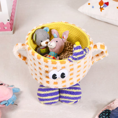 Peek-a-Boo Plush Buddy Storage Basket