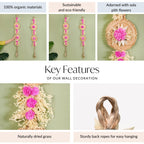 Eco Friendly Sola Flowers Wall Hanging Pink Set Of 2