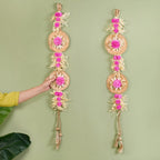 Eco Friendly Sola Flowers Wall Hanging Pink Set Of 2