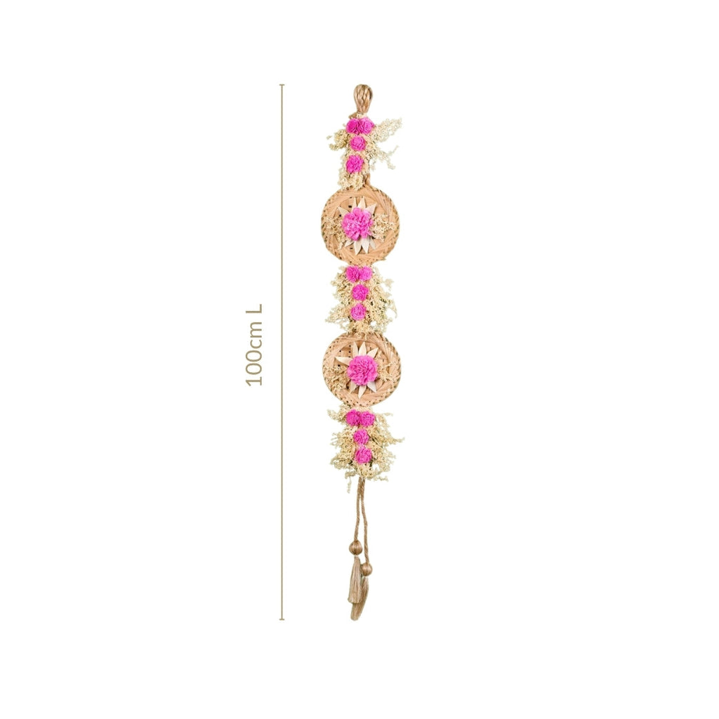 Eco Friendly Sola Flowers Wall Hanging Pink Set Of 2
