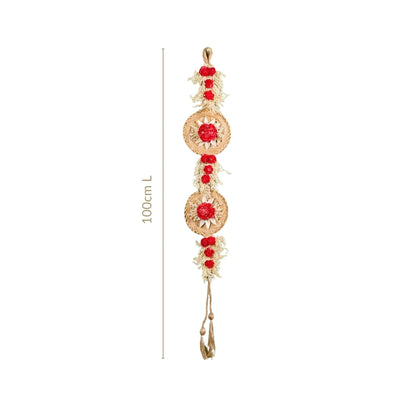 Organic Dried Flowers Wall Hanging Red Set Of 2