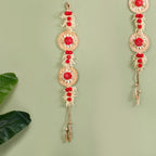 Organic Dried Flowers Wall Hanging Red Set Of 2