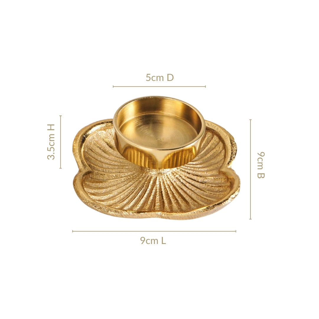 Petal Light Aluminium Tealight Candle Holder Set Of 2 In Festive Gift Box