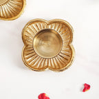 Petal Light Aluminium Tealight Candle Holder Set Of 2 In Festive Gift Box