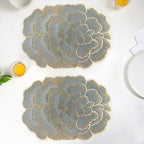 Petal Perfection Placemats Grey Gold Set Of 6