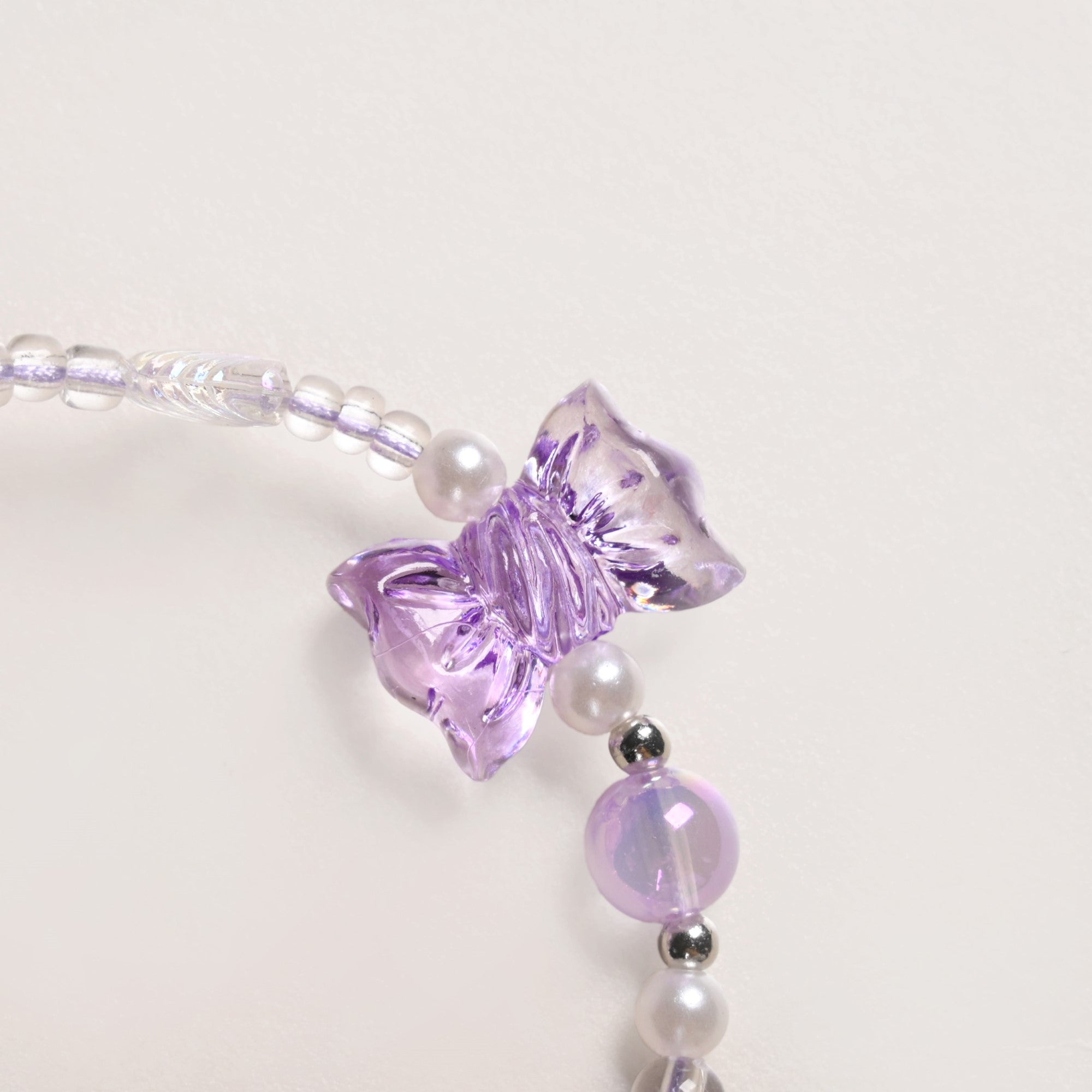 Purple Puff Pom Pom Phone Charm Strap